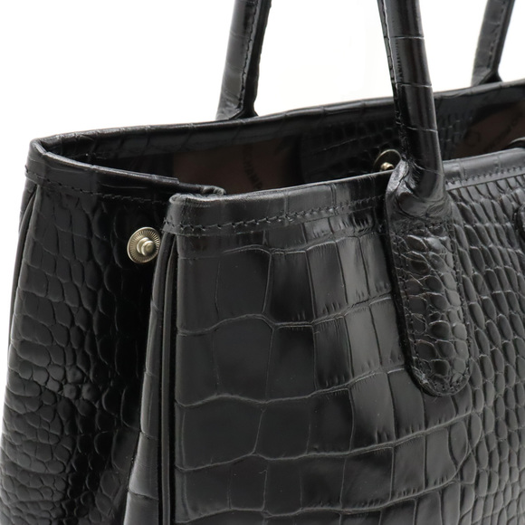 Longchamp Longchamp Roseau Leather Tote Bag Black Leather Tote Bag - Picture 7 of 8